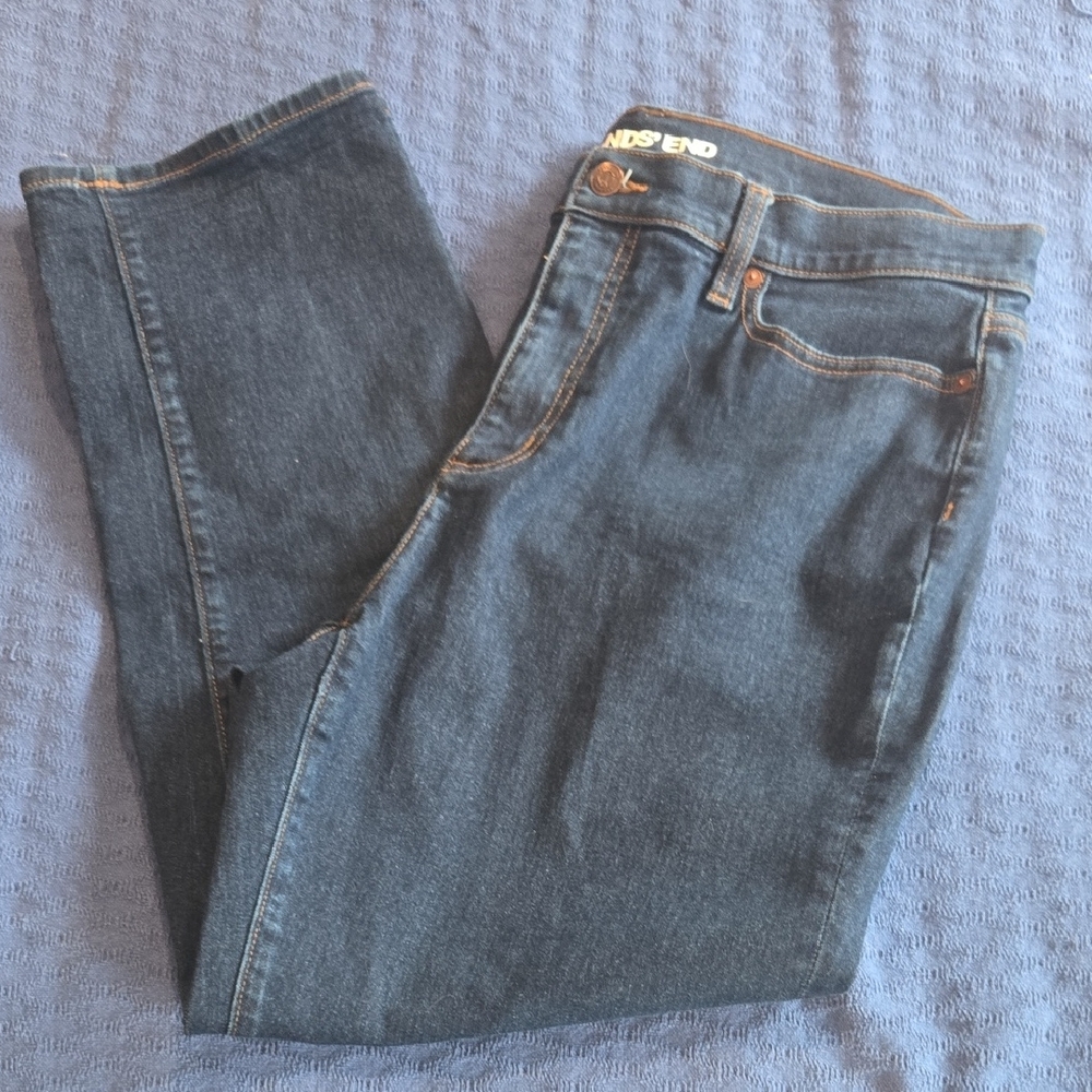 Lands' End Women's Straight Leg Jeans - Classic Blue